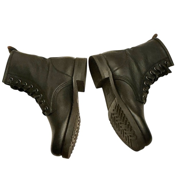 FRYE Veronica Flex Black Leather Combat Boot Size 6.5 Lace-ups - Picture 10 of 16